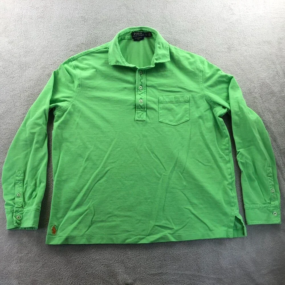 Polo Ralph Lauren Mens Polo Shirt Size XL Long Sleeve Featherweight Mesh Casual